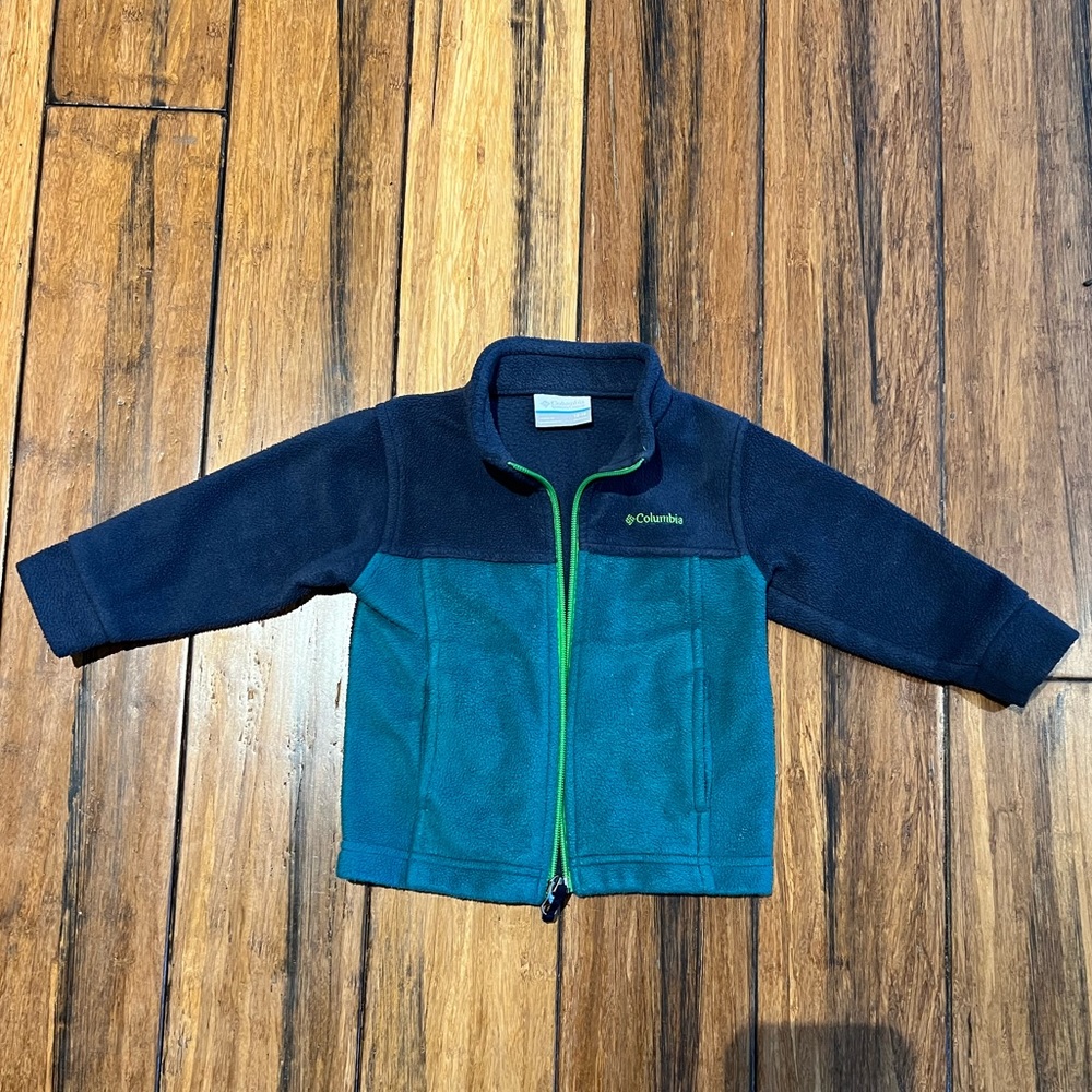 Columbia Infant Steens Mountain II Fleece Jacket 12/18 month in green & blue